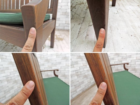 チーク無垢材 ガーデンベンチ 木製ベンチ ベンチチェア シート付き 屋外家具 カフェベンチ ●