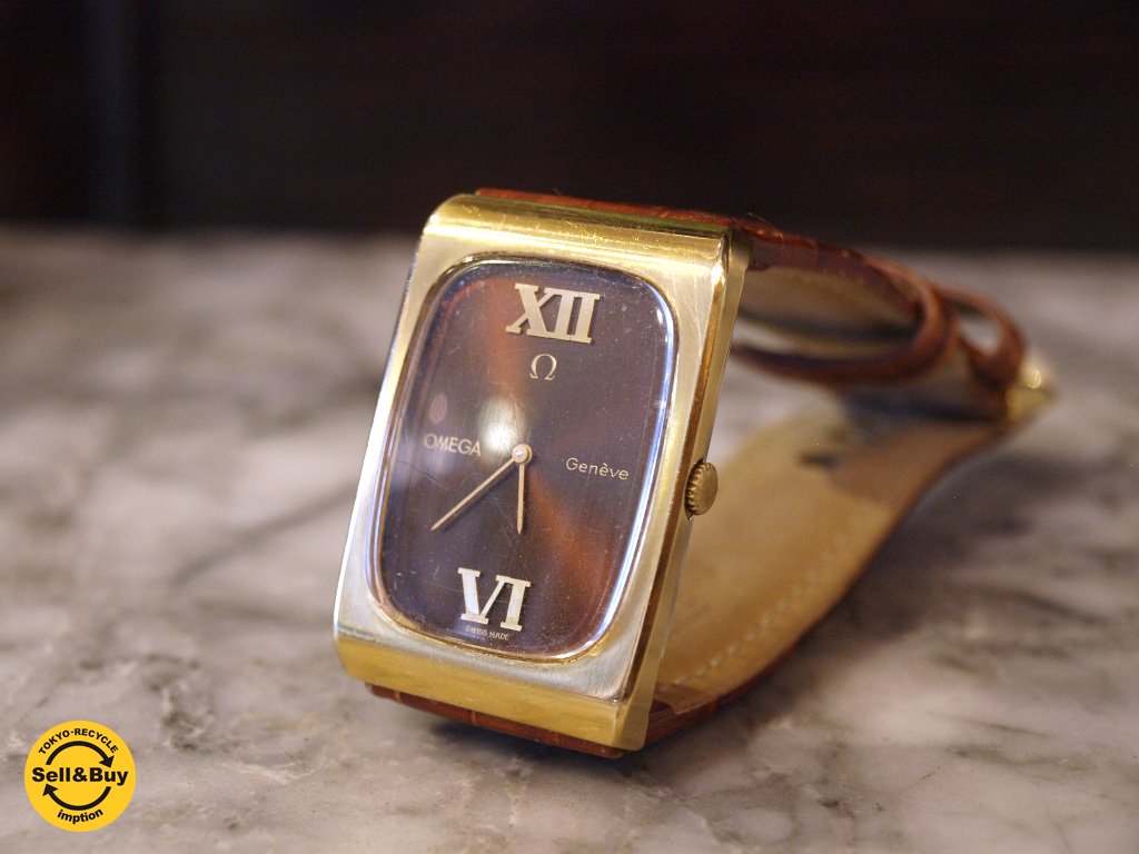 オメガ OMEGA ジュネーブ Geneve レクタンギュラーケース Cal.625 手巻き レザーベルト スイス SWISS ★