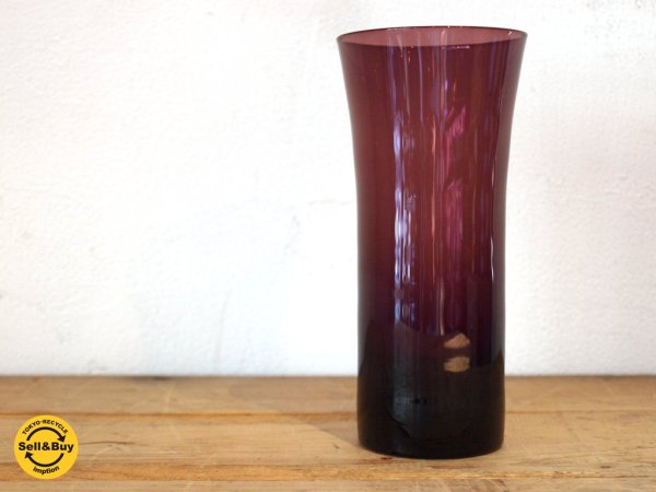 ヌータヤルヴィ Nuutajarvi #1725 タンブラー tumbler ガラス パープル カイ・フランク Kaj Franck D ★