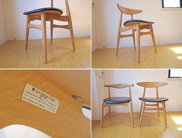 カールハンセン&サン Carl Hansen & son CH33 オーク材 オイルフィニッシュ ブラックレザー ハンス・J・ウェグナー 正規品 展示品相当 ★