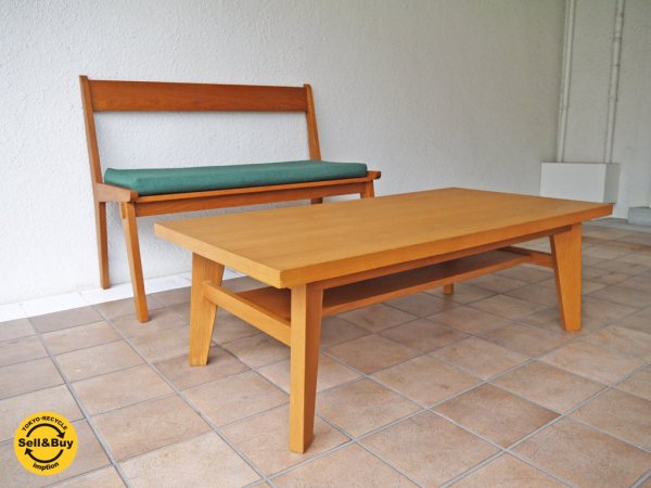 ウニコ unico コルソ CORSO 廃番人気シリーズ ベンチ バックレスト オーク無垢材 チークカラー 楢材 ナチュラルモダンデザイン ◇