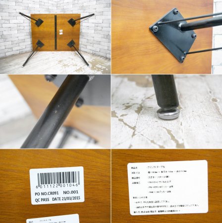 クラッシュゲート CRASH GATE ノットアンティークス Knot antiques フランク3 FRANK III ダイニングテーブル パイン古材 鉄脚 W100cm ★