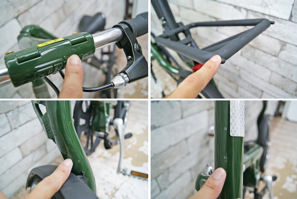 ストライダ STRIDA LT 折りたたみ自転車 16インチ イングリッシュグリーン ディスクブレーキ イギリス ミニベロ 美品 ●