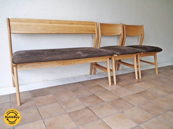 ウニコ unico シグネ SIGNE チェア ナチュラル・ダークブラウン 現行・人気シリーズ 定価¥21,384- 美品 アッシュ材 ダイニングチェア 北欧ビンテージテイスト A ◇