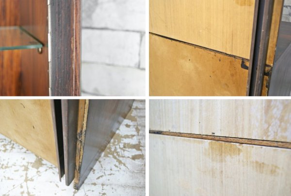 北欧ビンテージ Scandinavian Vintage ローズウッド材 ユニット キャビネット カップボード ●