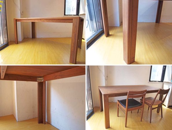 ウォールナット Walnut 無垢材 ダイニングテーブル オイル仕上げ 幅 160cm 美品 ★