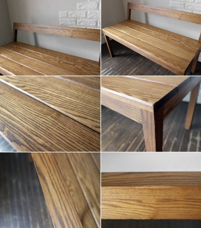 ウニコ unico ストラーダ STRADA バックレスト付きベンチ 廃番 カフェスタイル リビング ダイニング ◎