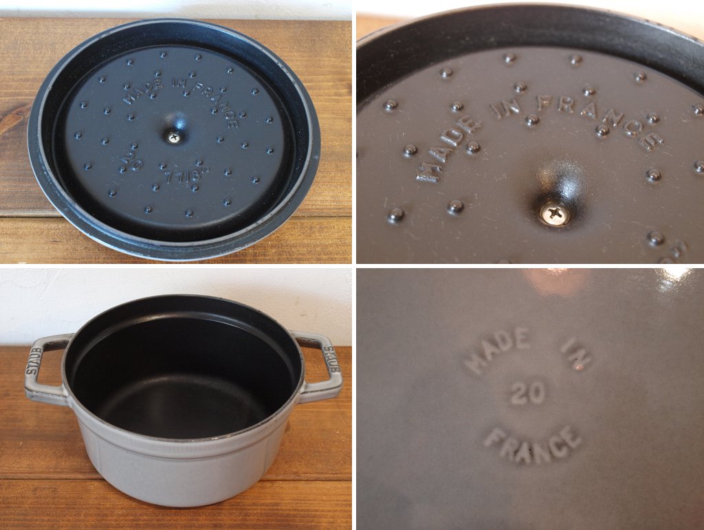 ストウブ STAUB ピコ ココット ラウンド 20cm 両手鍋 グレー ★