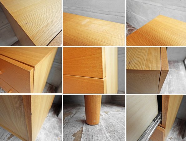 無印良品 MUJI タモ材 チェスト 3段 丸脚 取っ手付き 廃盤 ♪