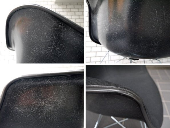 ハーマンミラー Herman Miller アームシェルチェア 現行 FRP製 アプホルスター ブラックシェル + キャッツクレイドル イームズ ミッドセンチュリー ■