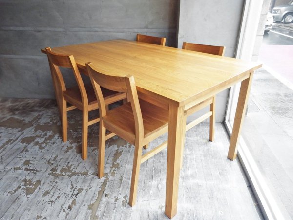 無印良品 MUJI オーク無垢材 ダイニングテーブル ナチュラル W140cm ♪