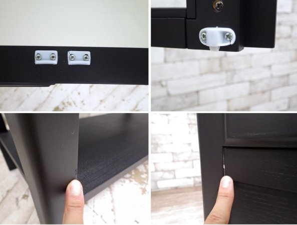 ウニコ unico アレット ALETTE ガラスキャビネット ドクターキャビネット ブラック 定価¥102,600- ●