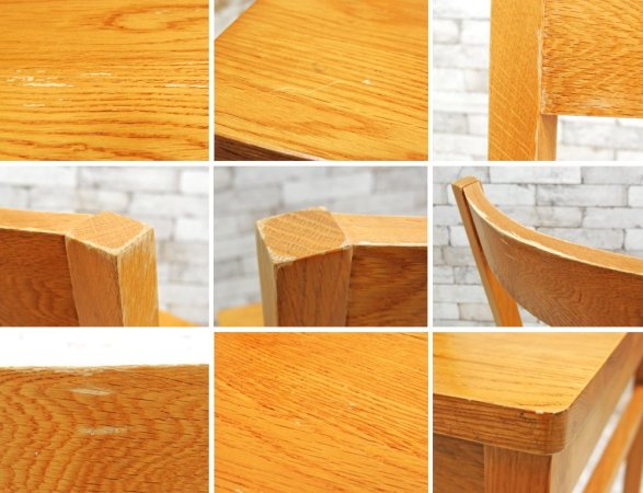 無印良品 MUJI オーク無垢材 ダイニングチェア 板座 ナチュラルデザイン 廃番 ●