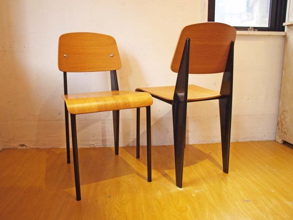 ジャン プルーヴェ スタンダードチェア Standardchair リプロダクト オーク × ブラック A★