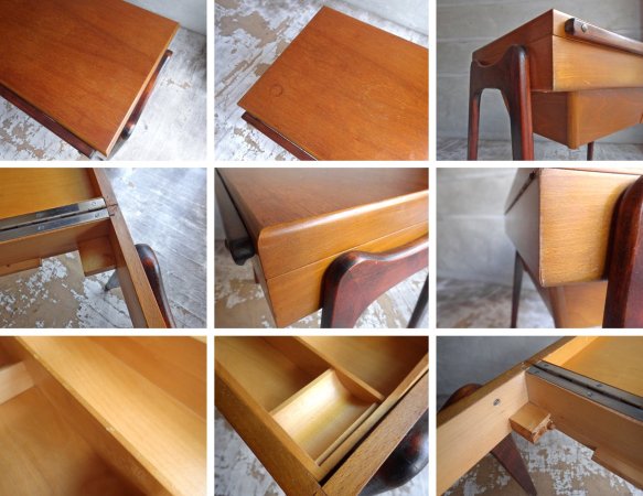 Slojd&Mobler スロイド モブラー ヴィンテージ ソーイングボックステーブル チーク材 × ビーチ材 × ローズウッド スウェーデン♪