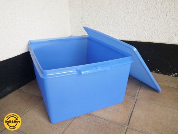 タッパーウェア Tupperware ディープスーパーケース ブルー Super Case 31L 70s~80s ビンテージ 美品 ◇