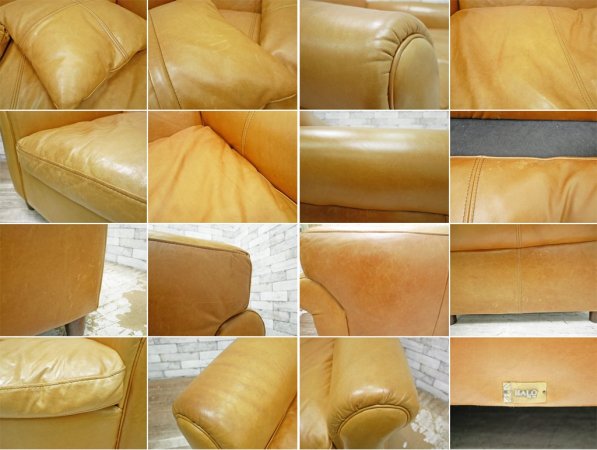 ハロ HALO ギル Gil 1.5P ソファ 本革 ライトブラウン クッション2個付 定価¥217,800 アスプルンド取扱 ASPLUND ●