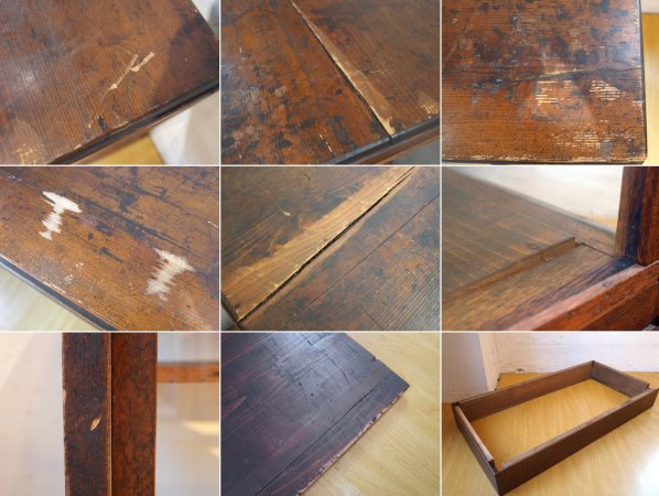 ジャパンビンテージ 古い楢材 パンケース ガラス キャビネット ショーケース アンティーク レトロ 陳列棚 ★