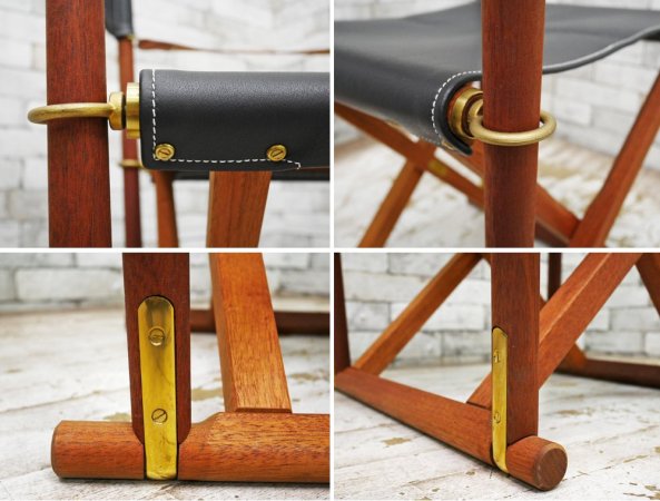 カールハンセン&サン Carl Hansen & son フォールディングチェア MK99200 マホガニー材 × ブラックレザー モーエンス・コッホ ルド・ラスムッセン デンマーク ●