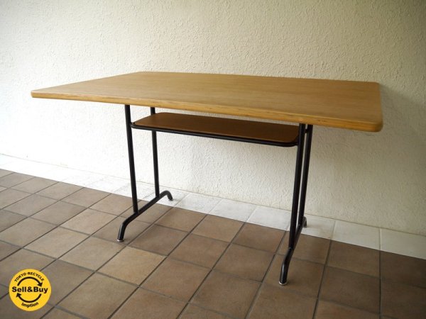 ウニコ unico 現行 ファニート FUNEAT ダイニングテーブル ( デスク ) W1200 オーク × スチール スクールスタイル カフェスタイル インダストリアルスタイル ◇