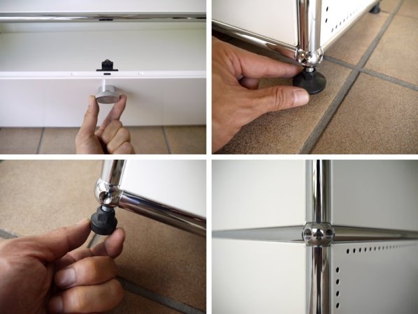 USMモジュラーファニチャー USM Haller USMハラー シェルフ 1×4 P.ホワイト + 別売 オプション付属 総額 約27万~ 状態良好 オフィス家具 本棚 什器 飾り棚 MoMA ◇