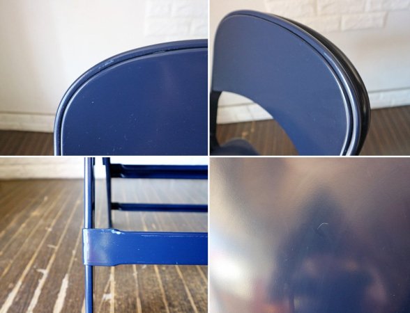 クラリン CLARIN オールスチール フォールディングチェア ALL STEEL FOLDING CHAIR エーシェイプ A shape ネイビー D ◎