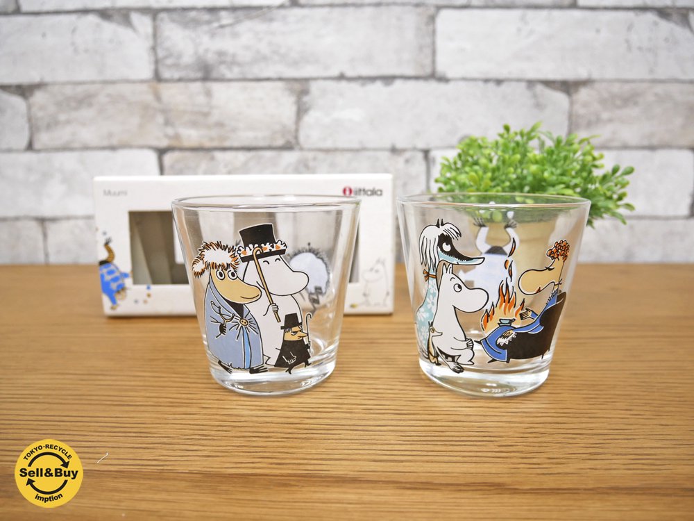イッタラ iittala ムーミン タンブラー グラス 2客セット 廃盤 希少 ●