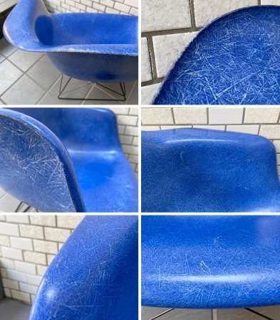 ハーマンミラー Herman Miller アームシェルチェア 現行 FRP製 ブルー キャッツクレイドル イームズ ミッドセンチュリー ■