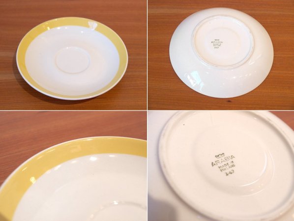 アラビア ARABIA ステンシル Stencil カップ&ソーサー C&S イエロー ★