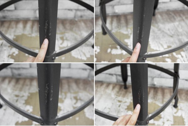 MIJL ニコルチェア NICOLLE CHAIR 60 グレー スチール ハイスツール 専用牛革シートパッド付き ザ・コンランショップ THE CONRAN SHOP 取扱い F ●