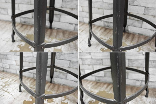 MIJL ニコルチェア NICOLLE CHAIR 60 グレー スチール ハイスツール 専用牛革シートパッド付き ザ・コンランショップ THE CONRAN SHOP 取扱い C ●
