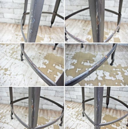 MIJL ニコルチェア NICOLLE CHAIR 60 グレー スチール ハイスツール 専用牛革シートパッド付き ザ・コンランショップ THE CONRAN SHOP 取扱い B ●