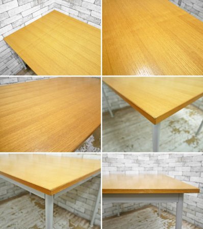 無印良品 MUJI ユニット システムデスク テーブル タモ材 スチール脚 W120cm シンプルデザイン ●