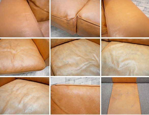 シボネ CIBONE オリジナルコレクション ロベール ROBELE ソファ 3シーター キャメル 本革 レザー 定価55万円 ●