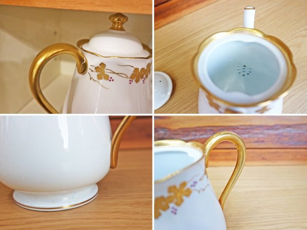 大倉陶園 OKURA ティーセット コーヒーカップ C&S クリーマー シュガーポット ポット 5点セット ◎