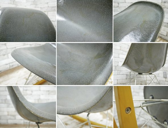 ハーマンミラー Herman Miller 2nd ビンテージ サイドシェルチェア FRP製 エレファントハイドグレー ロッカーベース イームズ ミッドセンチュリー ●