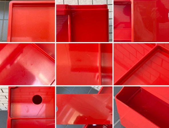 ビーライン B-LINE ボビーワゴン ジョエ・コロンボ Joe Colombo 3段3トレー レッド イタリア メトロクス取扱 ■