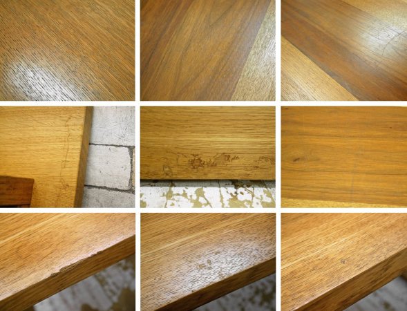 日進木工 NISSIN ホワイトウッド WHITE WOOD オーク無垢材 x ブラックウォールナット無垢材 ダイニングテーブル 飛騨家具 W150cm ●