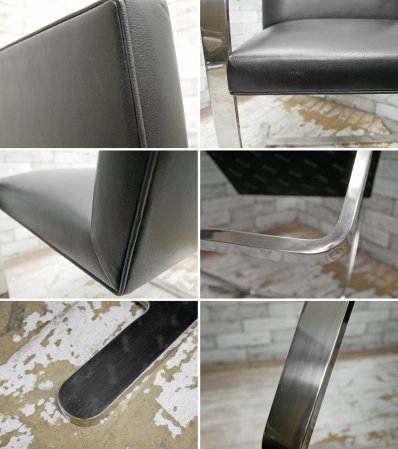 ノール Knoll ブルーノ brno フラットバー アームチェア カンティレバーチェア ミース・ファン・デル・ローエ デザイン ●