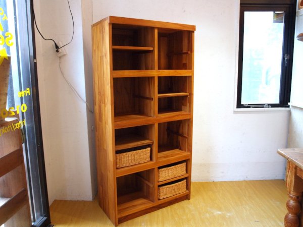 ウニコ unico ブレス BREATH チーク 無垢材 トールシェルフ 本棚 ブックシェルフ 食器棚 ディスプレイシェルフ 飾り棚 ★