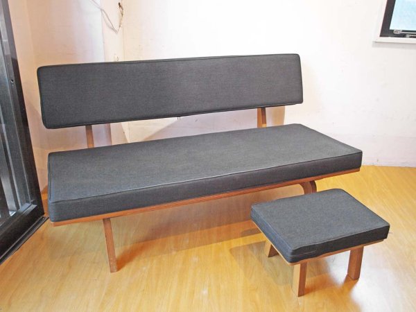 グラフ graf ナラティヴ Narrative 3/6 ソファ 2シーター シナ材プライウッド Navy 定価17.3~18.4万 ベンチバックレスト 長椅子 ★