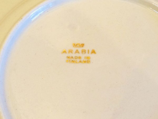 アラビア ARABIA フィンランド プレート 皿 金彩 雪柄 ルミヒウタレ lumihiutale ビンテージ 北欧食器 Φ17.5cm ◇