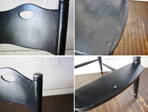 UKアンティーク Antique ダイニングチェア シャビーシック 黒 英国 ◎