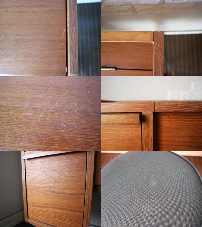 ウニコ unico アルベロ ALBERO ドレッサー & スツール ブルー 2点セット チーク材 北欧スタイル ◎