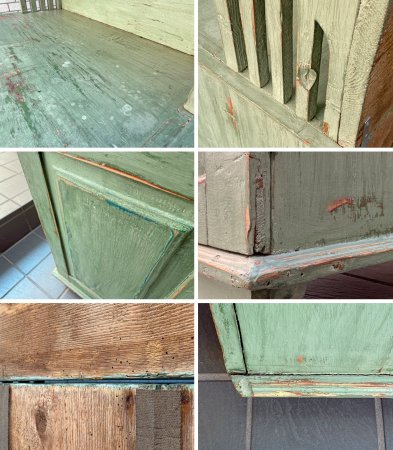 UKビンテージ ペイントカップボード キャビネット グリーン シャビーシック ロイズアンティークス Lloyd's Antiques 取扱い ■