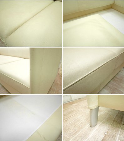 ノル Knoll リー ラウンジ ソファ Lee Lounge Sofa 3人掛け ソファ 本革 レザー ホワイト ギャリー・リー Gary Lee ●