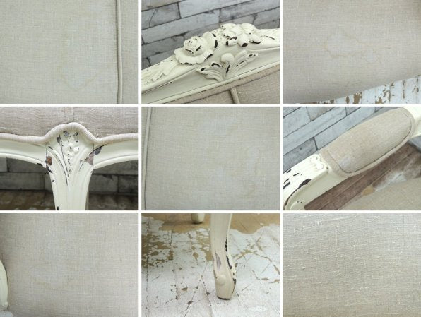 オールドメゾン old maison フレンチデザイン クラシカルシャビー ソファ 2シーター アームベンチ ●