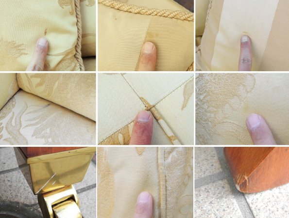 デュレスタ DURESTA トラファルガー 龍柄 ゴールド 3シーターソファ IDC大塚取扱い 定価約128万円 ●