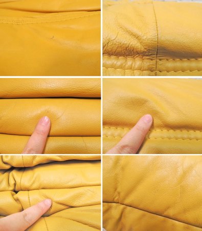 リーンロゼ ligne roset トーゴ TOGO 2人掛け ソファ ミッシェル デュカロワ Michel Ducaroy キャメル 本革 レザー 定価:45.1万円~ ●