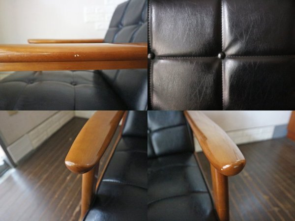 カリモク60 karimoku60 ロクマル Kチェア 1シーター ソファ スタンダードブラック ミッドセンチュリー ◎